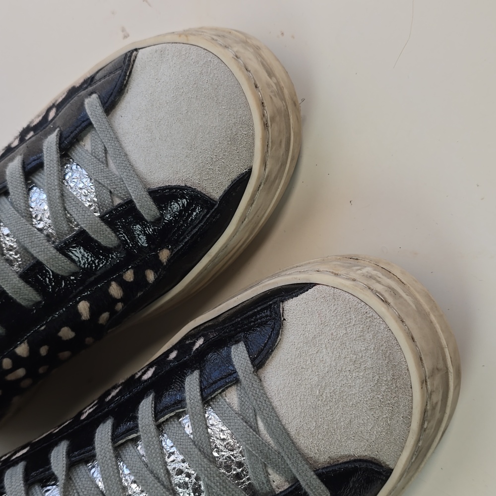 P448 Black and Silver Calf Patterned Sneakers - Picture 3 of 14